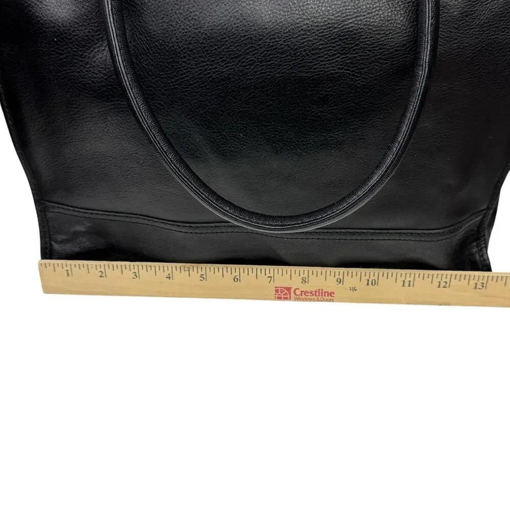 Cole Haan Black Leather Large Satchel Bag Vintage Valise II Kendra Women's Bags